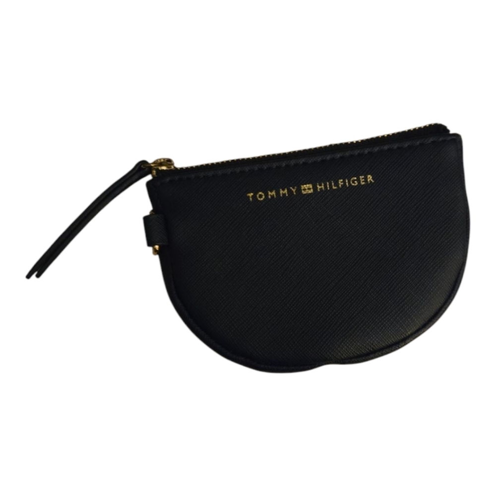 Tommy Hilfiger Navy Blue Gold Zip Coin Pouch - Picture 3 of 8